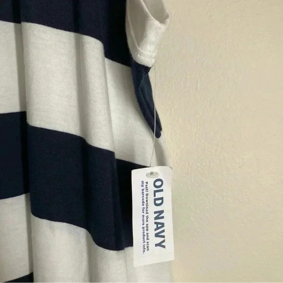 Old Navy Women's 3X NWT Navy and White Striped Cotton Dress with Pockets - Picture 7 of 10